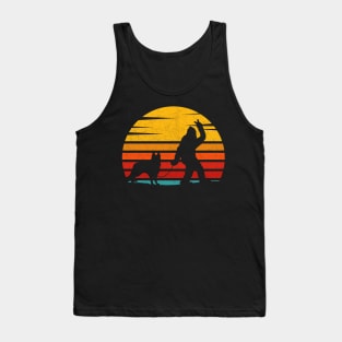 Vintage Retro Bigfoot Walking German Shepherd Tank Top